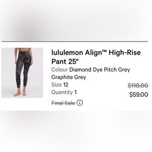 Lululemon Align High Waisted 25” Legging